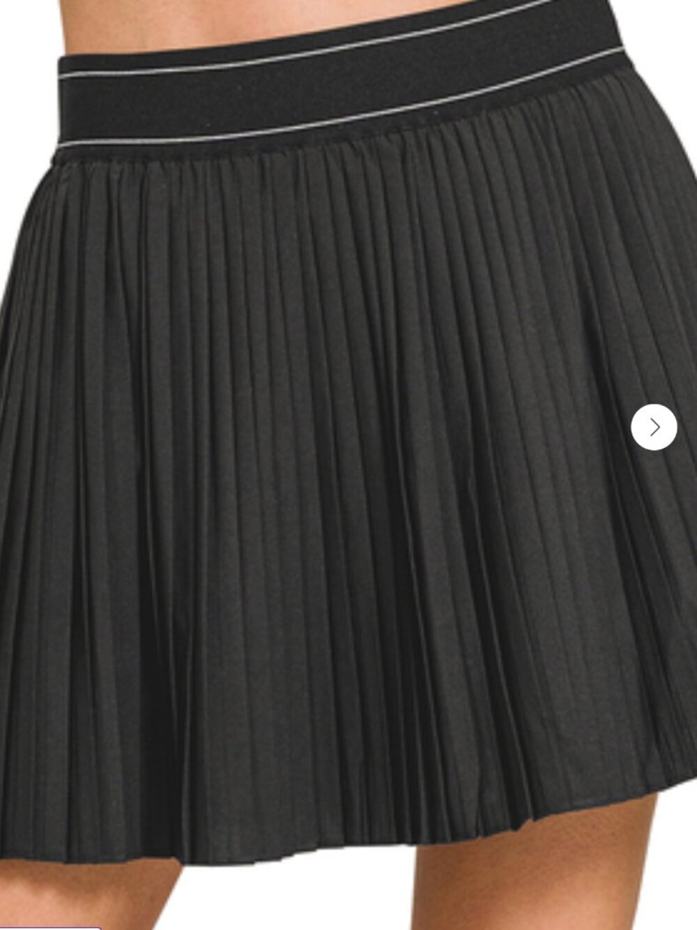 Knife Pleat Mini in Black